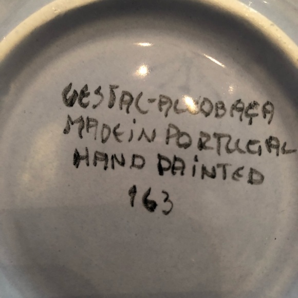 LARGE DIVIDED PLATTER SERVING TRAY PLATE HANDPAINTED FLORAL Round Vintage. - Picture 3 of 8